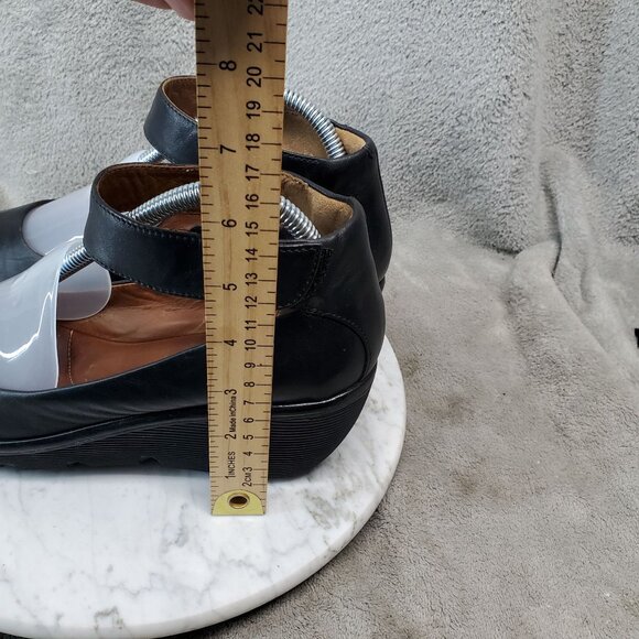 Clarks Shoes Womens Size 8.5 Artisan Clarene Tide Black Leather Mary Jane Wedge - Picture 5 of 9